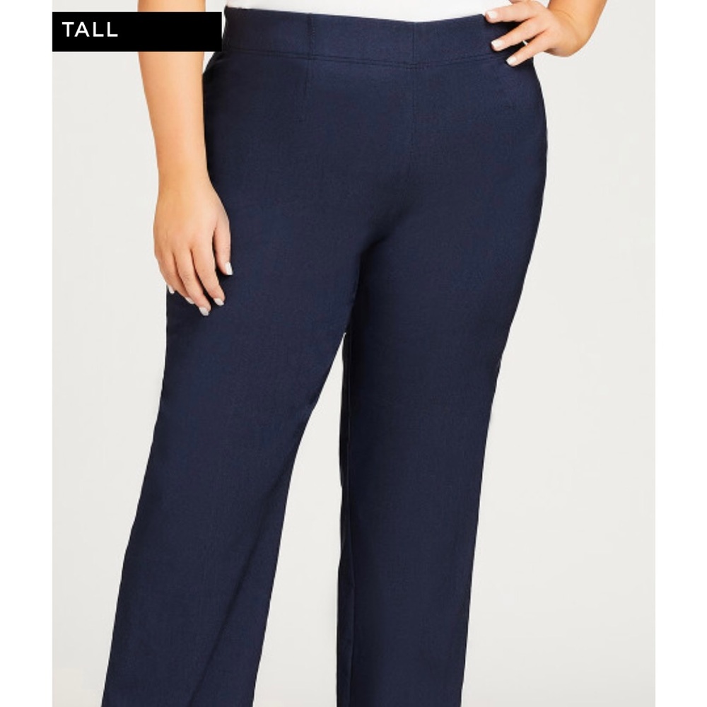 Avenue Super stretchy bootcut indigo work pant, tall